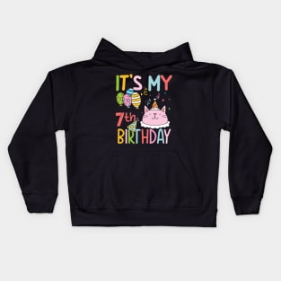 It's My 7th Birthday - Cat Kids Hoodie